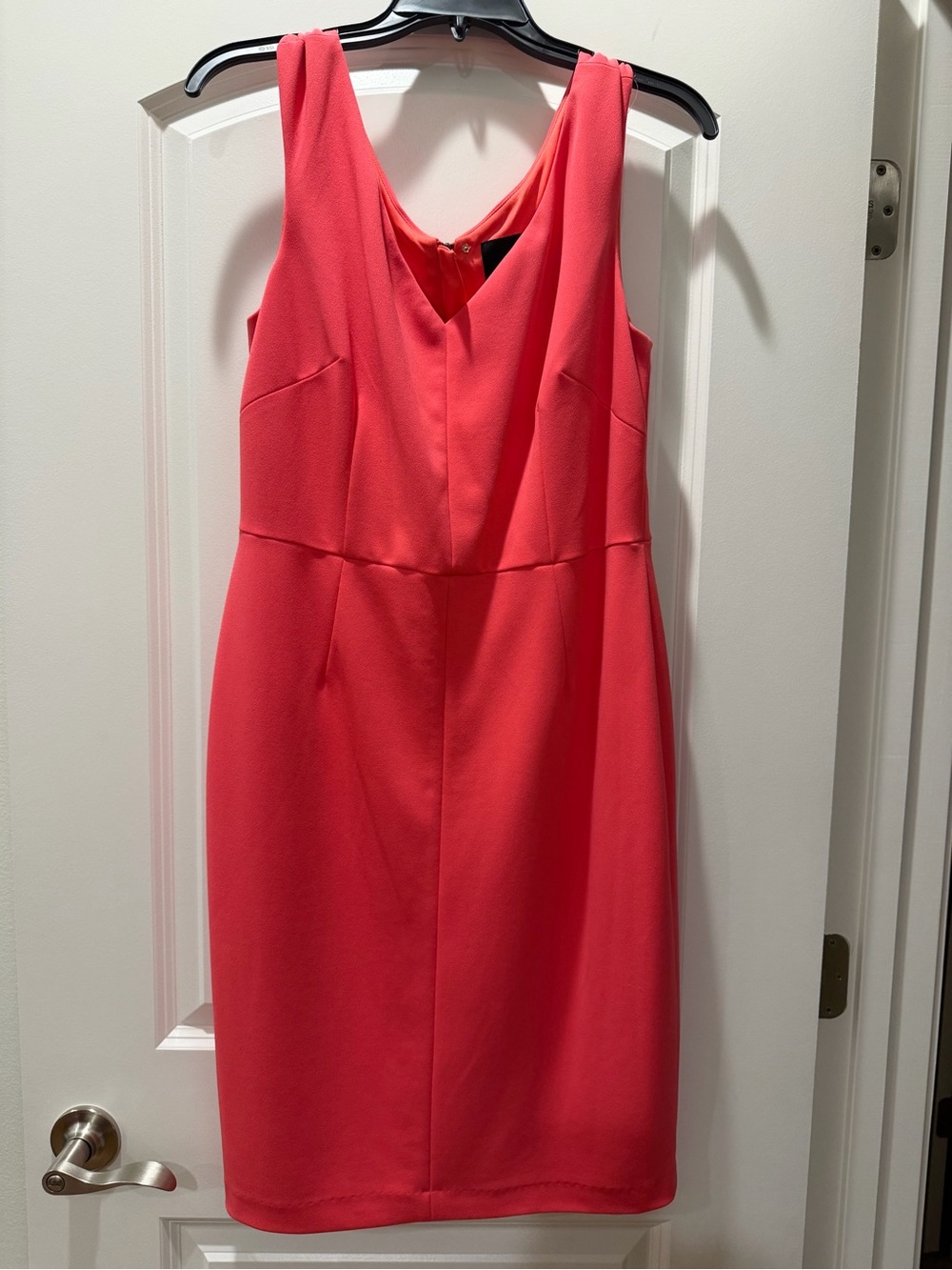 Alex Marie Classic Sleeveless Coral Pink Sheath Dress 12